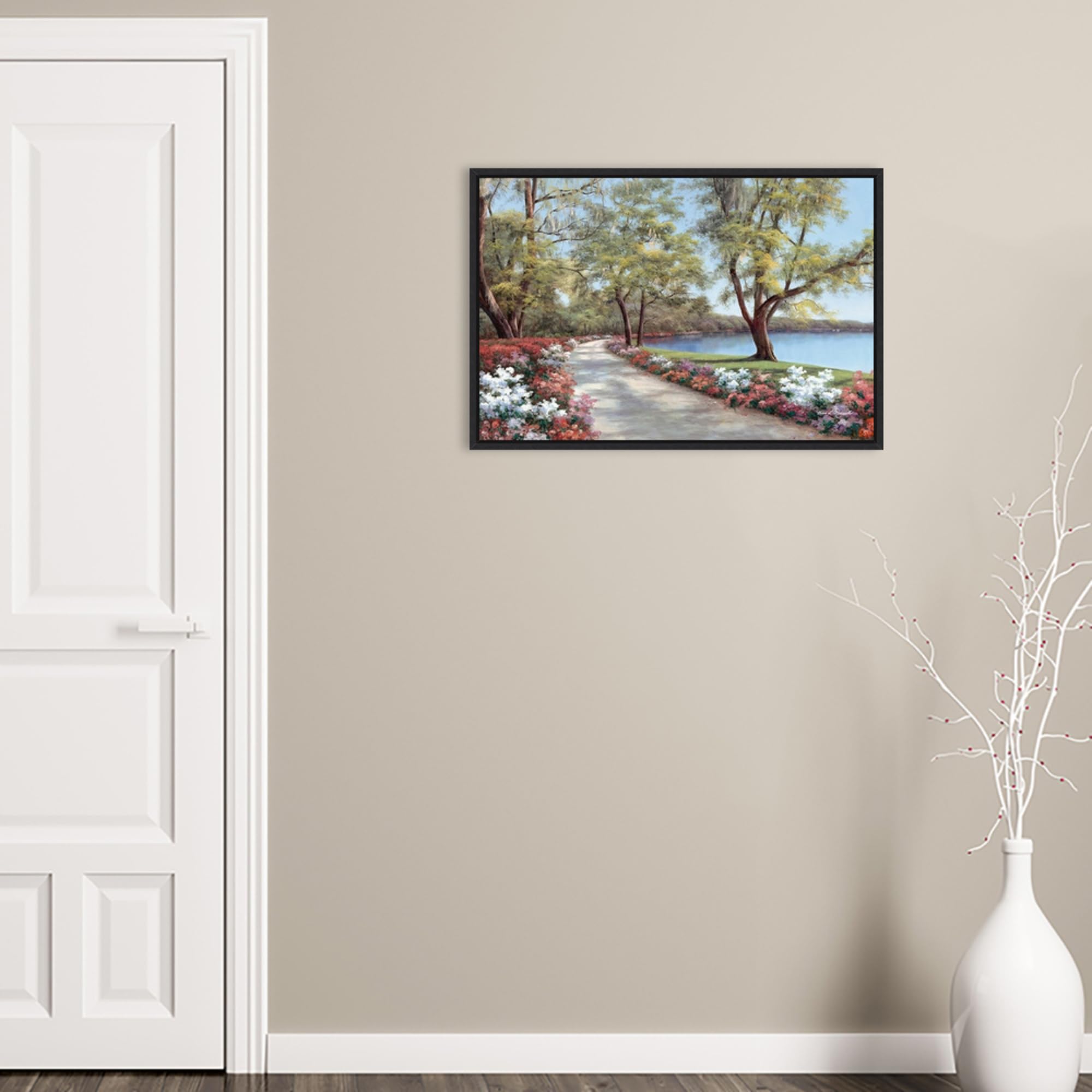 Amanti Art Framed Canvas Wall Art - 23x33 Sentimental Journey Landscape Painting by Diane Romanello | Modern Framed Wall Decor for Living Room, Bedroom & Bathroom | Perfect for Home, Office & Gift Giving
