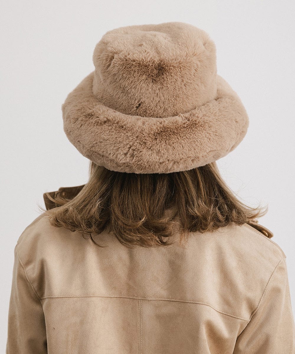 Parker Faux Fur Bucket Hat for Women - Winter Warm Fashion Beanie with Ear Flaps - Perfect for Outdoor Activities, Skiing & Snowboarding