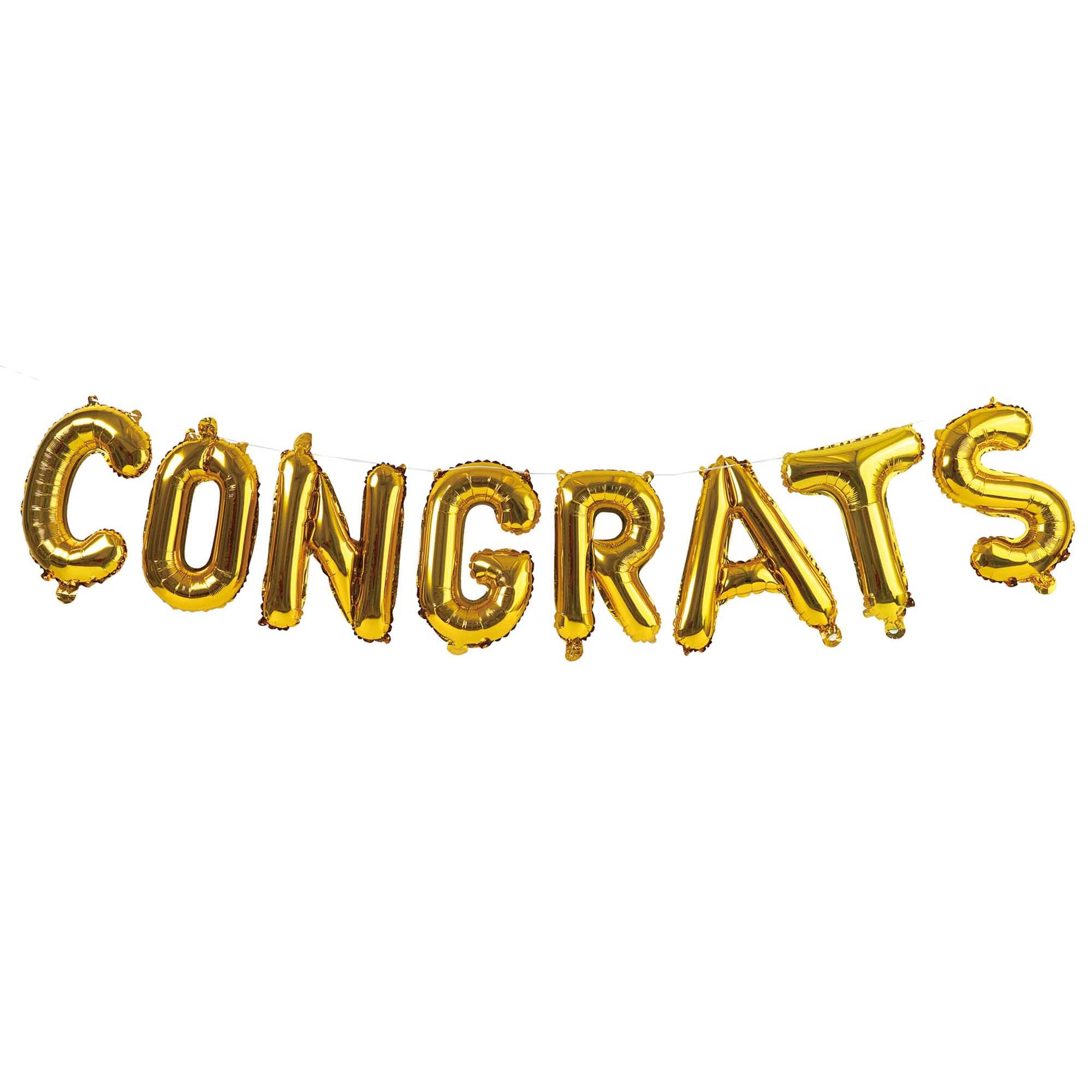 8Pcs Gold Mylar Balloon Banner Set - Happy Birthday Party Decorations - Perfect for Graduation, Baby Shower & Anniversary Celebrations