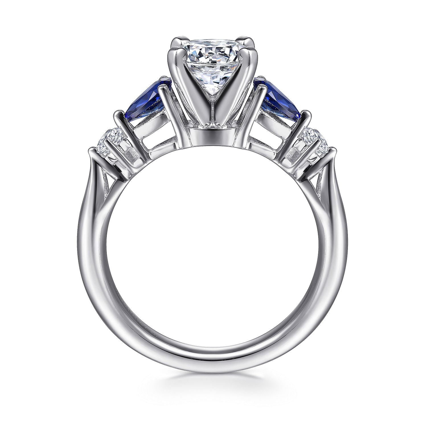 Exquisite Sapphire Side Stone Engagement Ring for Women - Elegant Wedding, Proposal & Anniversary Jewelry Gift