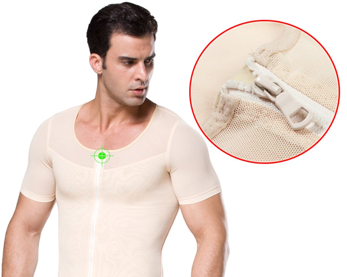 FEOYA Men's Slimming Body Shaper Tank Top - Zipper Tummy Control Compression Vest Undershirt for Weight Loss & Posture Support | Gym, Workout & Everyday Wear