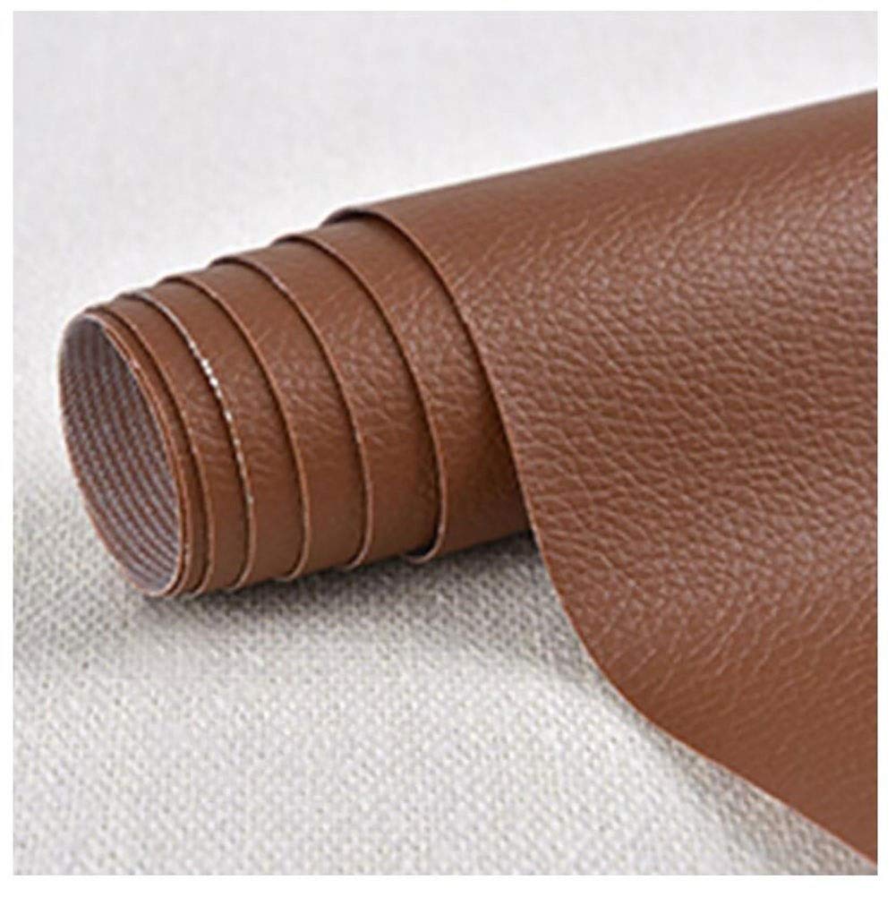 Premium SS WANGZI Vinyl Soft PU Leather Repair Patch Kit - Self-Adhesive Upholstery Fabric for Car Seats, Couches, Sofas & Furniture (Brown, 1.37×0.5m) - Fix Scratches, Tears & Wear on Leather & Vinyl Surfaces - Ideal for Home, Office & Auto Interior Repairs