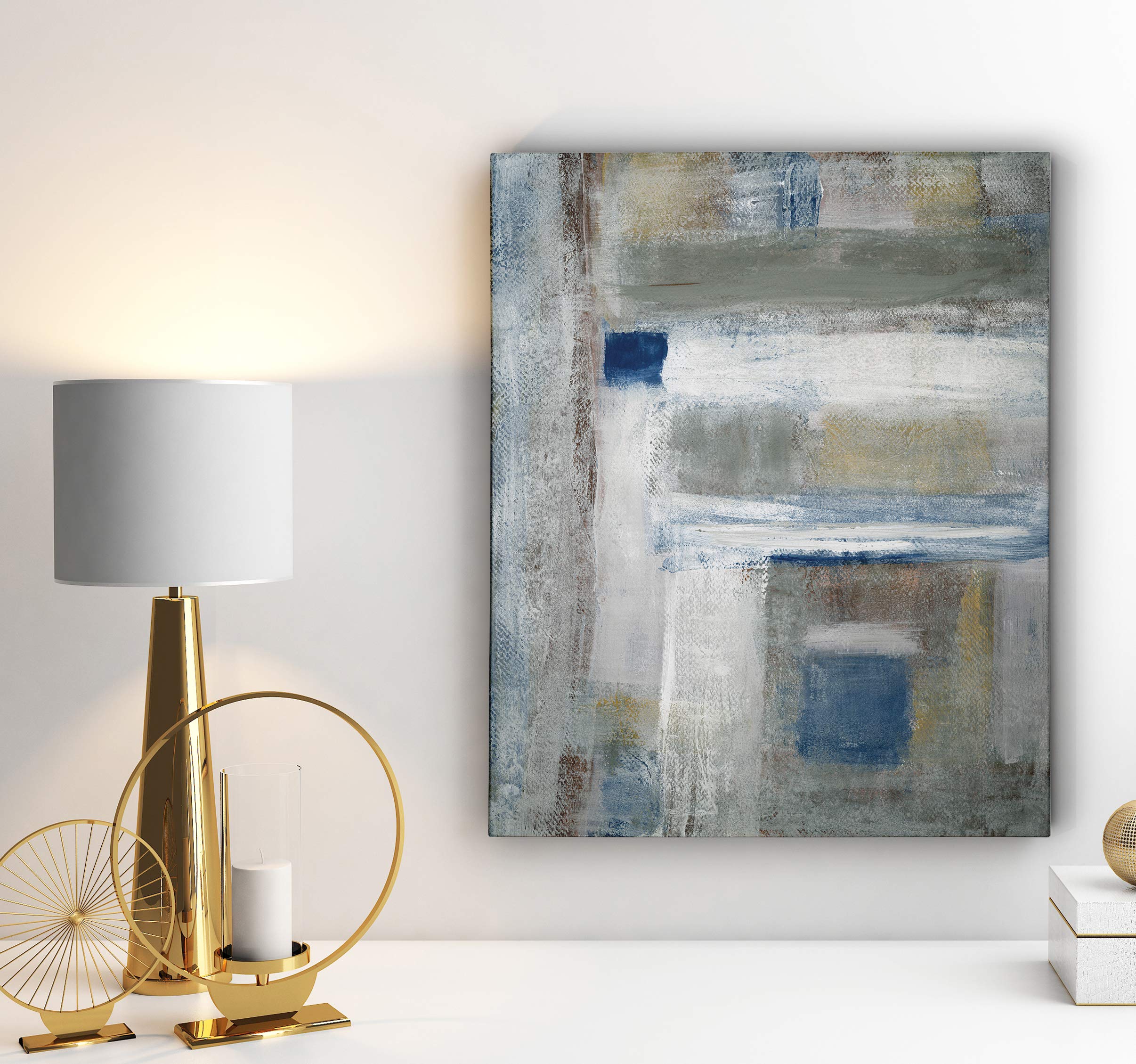 Tribeca I Gallery Wrapped Canvas Wall Art - Modern Abstract Painting for Living Room, Bedroom & Office Decor - Ready to Hang Home Wall Decor