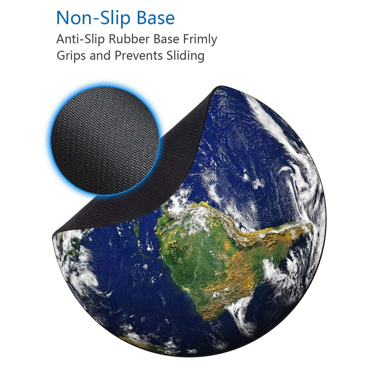 Premium Round Mouse Pad and Coasters Set with Earth Design - Non-Slip Rubber Base for Laptop & Computer - Perfect for Office, Gaming & Home Workspace