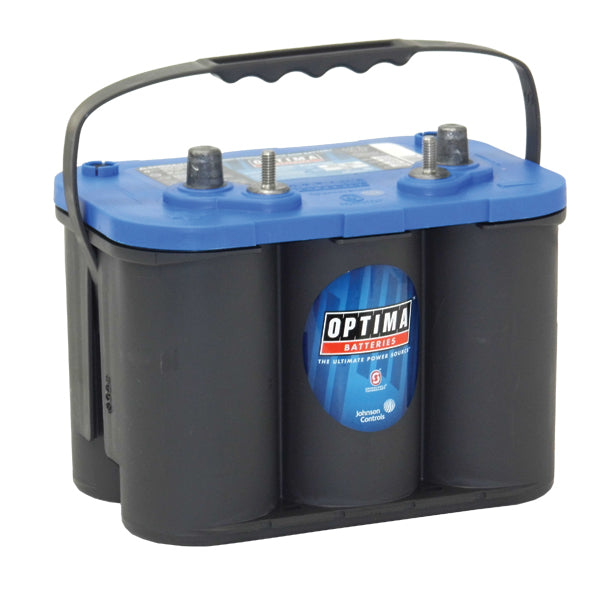 Optima 34M Blue Top Marine Starting Battery - High-Performance Deep Cycle Battery for Boats, Yachts & Marine Vehicles - Perfect for Trolling Motors, Fish Finders & Marine Electronics