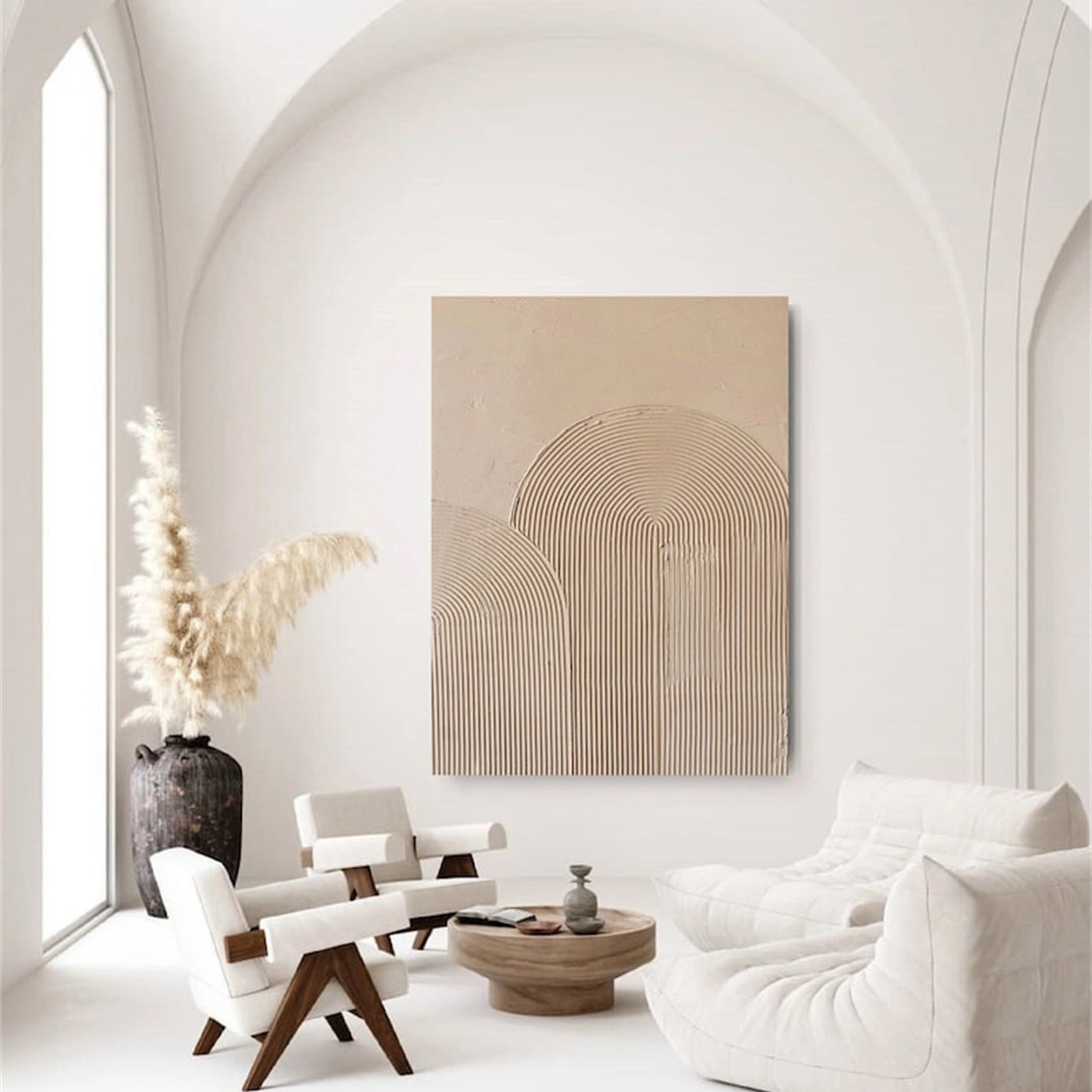 Beige & Brown Abstract Wall Art Print #BB073 - Modern Home Decor for Living Room, Bedroom & Office