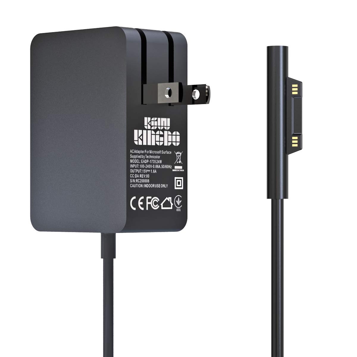 Microsoft Surface Go 24W Fast Charger - 15V 1.6A Power Adapter Compatible with Surface Go 3/2/1, Pro 4/5, Laptop Core m3 - Portable Travel Charger for Work, School & Business Trips