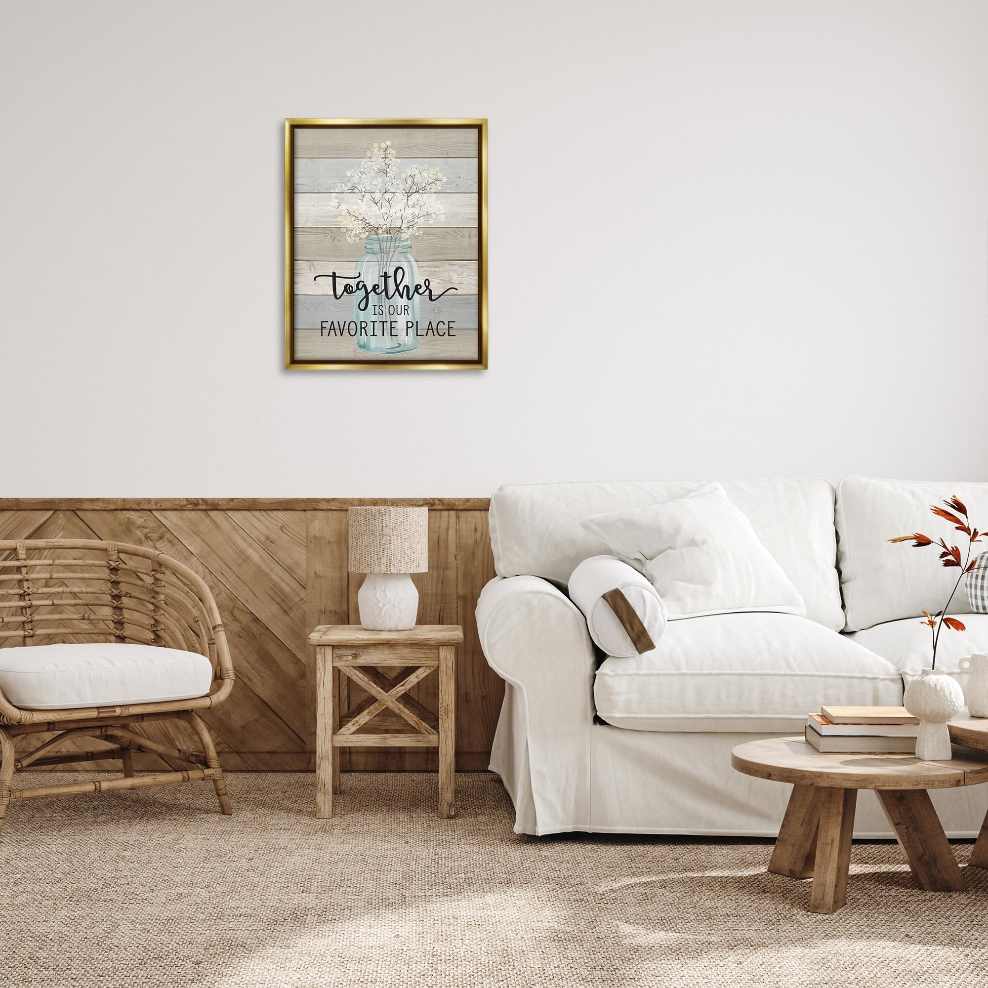 Stupell Industries 'Guests Feel At Home' Framed Wall Art - Lettered & Lined Design - Perfect for Living Room, Bedroom & Guest House Decor