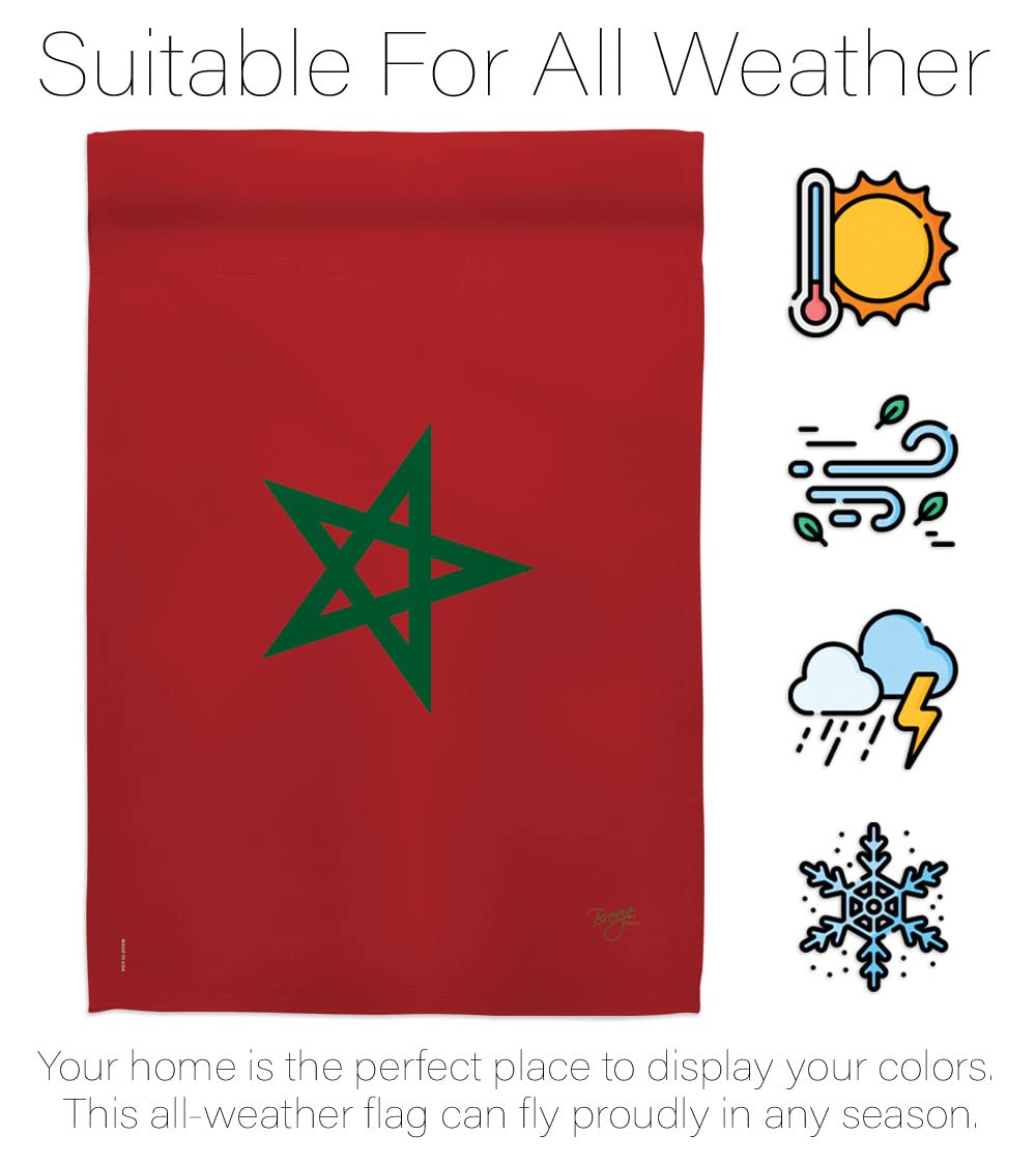 Moroccan Garden Flag Set with Stand - Double-Sided Yard Decor for Home & Gifts