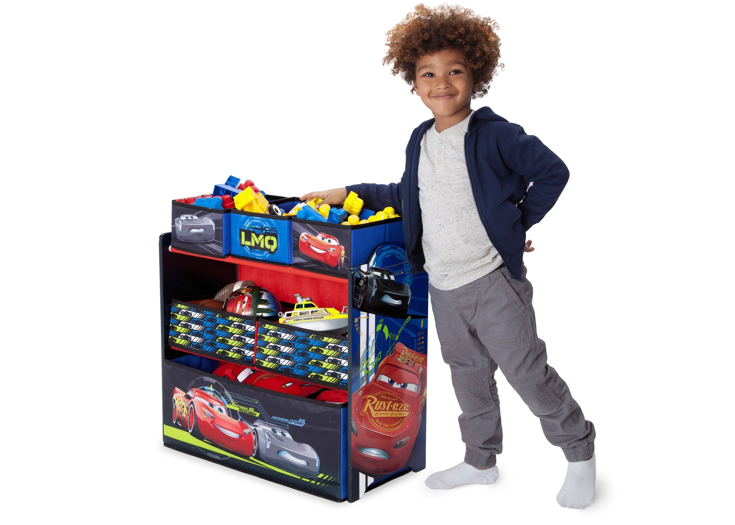 Best Cars Multi Bin Toy Organizer for Kids - 6 Compartment Storage Solution for Cars Toys, LEGO & Playroom Organization - Perfect for Bedroom, Playroom & Daycare Storage