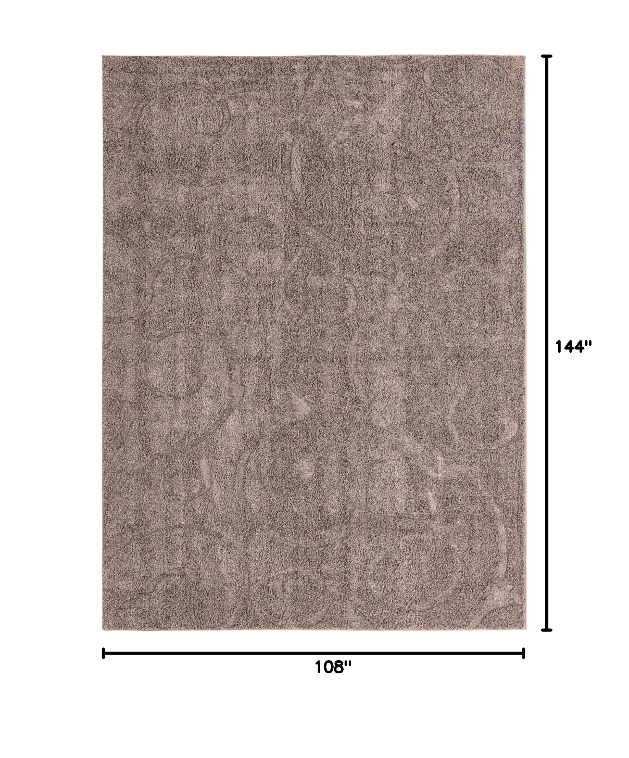 Botanical Shag Collection 9' x 12' Violet Shag Rug - Soft Plush Area Rug for Living Room, Bedroom & Dining Room - Perfect for Home Decor, Cozy Spaces & Open Floor Plans
