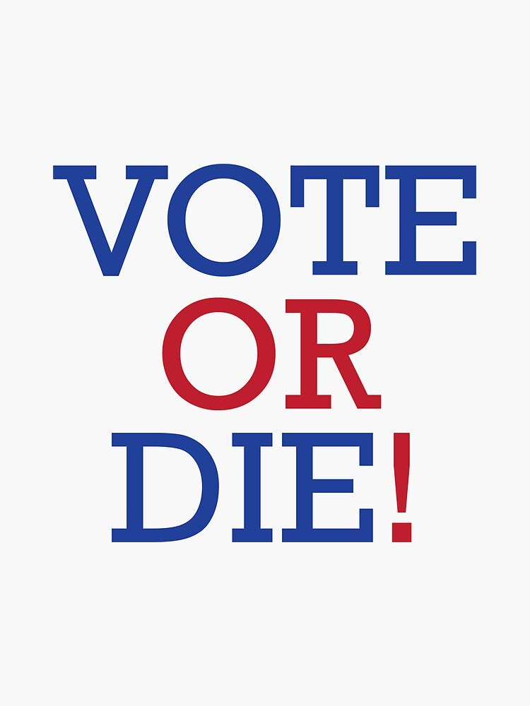 Vote Or Die! Vinyl Decal Sticker - 5 Inch Bumper, Wall, Laptop & Window Decal - Political Statement Sticker for Cars, Laptops, Home Decor & Office