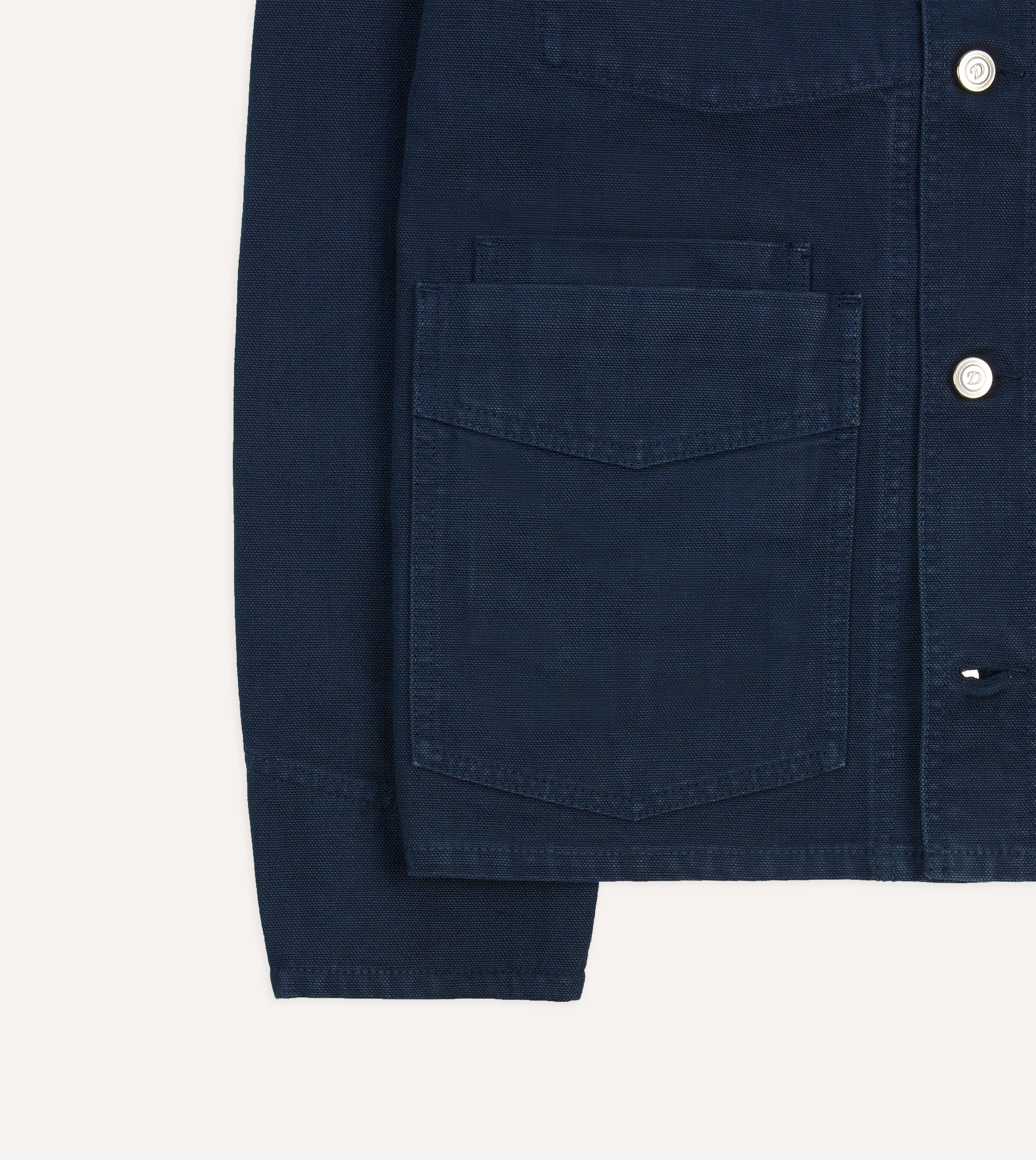 Durable Navy Cotton Canvas Work Jacket for Men - Heavy Duty Utility Jacket with Multiple Pockets - Perfect for Construction, Outdoor Work & Casual Wear