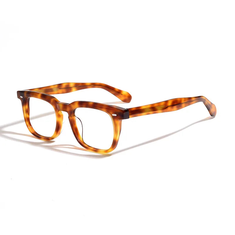 Stylish Black Acetate Square Eyeglasses for Men & Women - Unisex Full Rim Frame 45005 - Perfect for Reading, Work, and Everyday Fashion