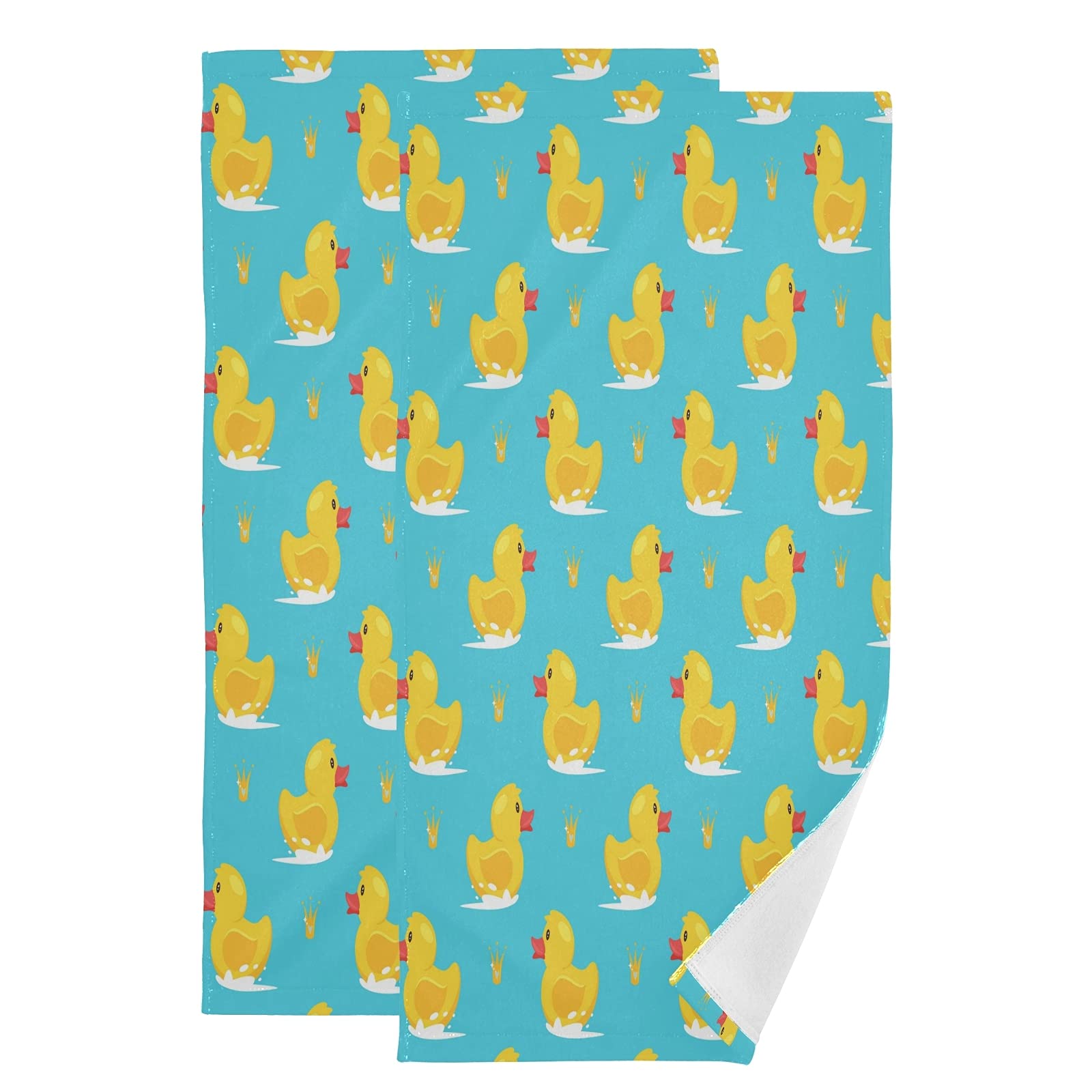 Golden Crown Duck Face Towel Set - 2 Pack for Bath & Beach Decor
