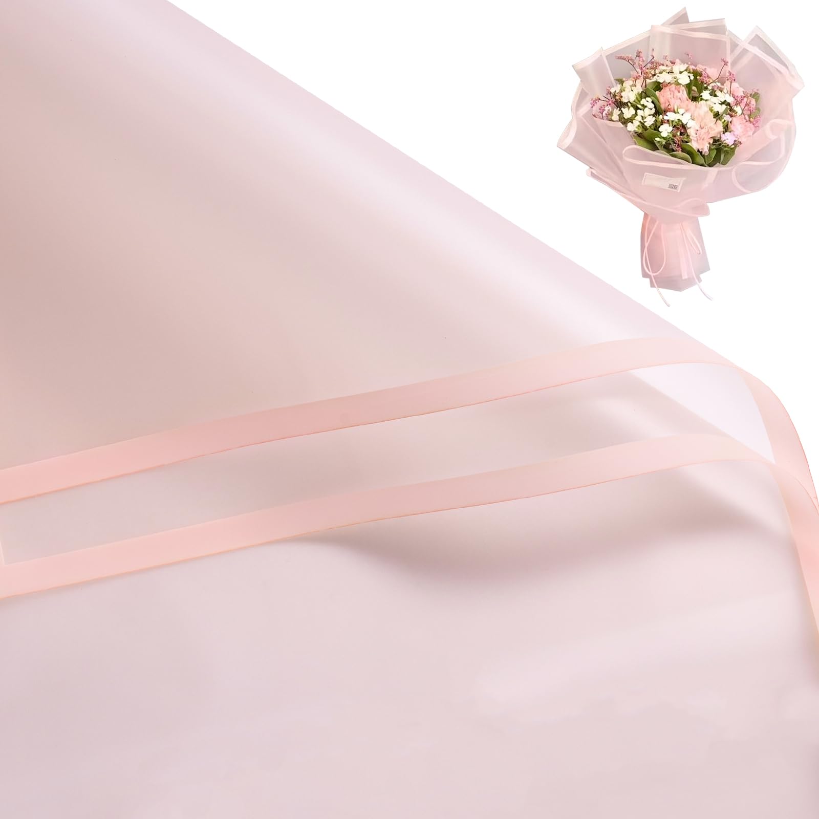 RUSPEPA 20 Sheets Waterproof Floral Wrapping Paper - Pink Bouquet Packaging for Birthday, Wedding, Party & DIY Crafts | Perfect for Gift Wrapping, Florist Supplies, and Creative Projects