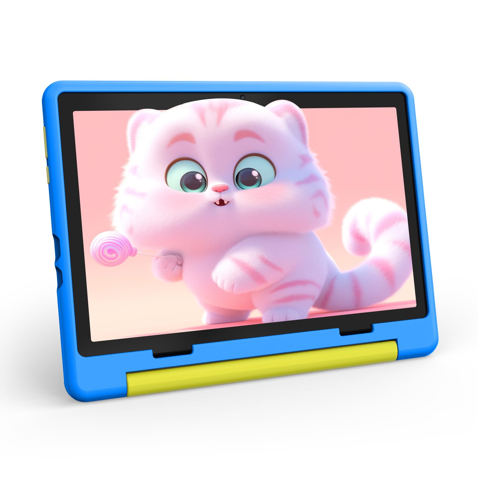 Mouikei 10 Inch Android 14 Kids Tablet - Octa Core Processor, 8GB RAM 64GB ROM, 1TB Expandable Storage, 5000mAh Battery, WiFi, Bluetooth, Dual Camera - Blue | Educational Learning & Entertainment for Children