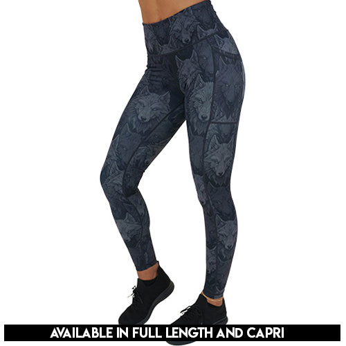 Shadow Wolves Leggings for Women - High Waisted Yoga Pants with Pockets, Soft & Stretchy Workout Leggings - Perfect for Gym, Running, Lounge & Everyday Wear