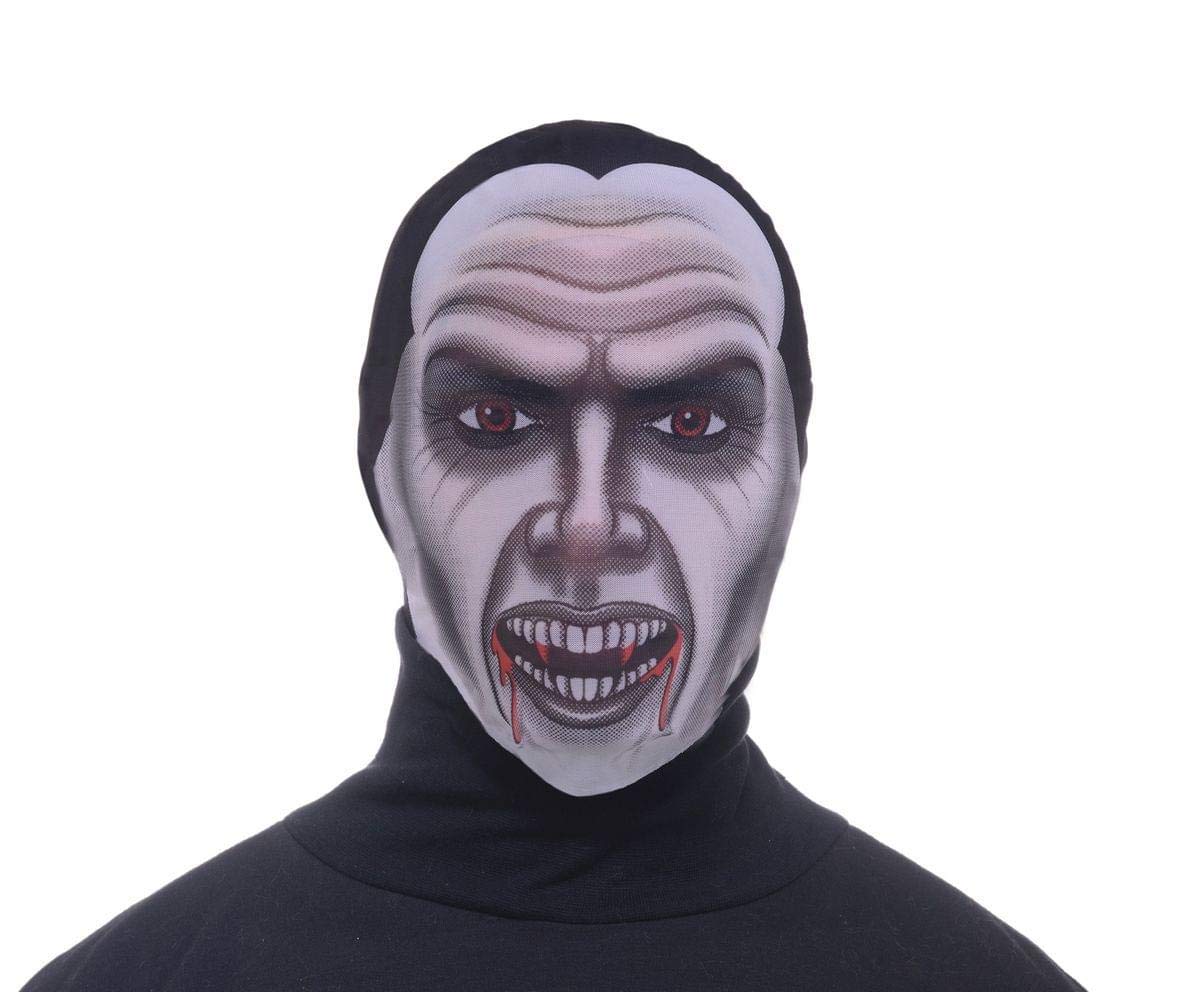 Men's Vampire Hooded Mesh Mask - Scary Halloween Costume Accessory for Cosplay & Horror Parties