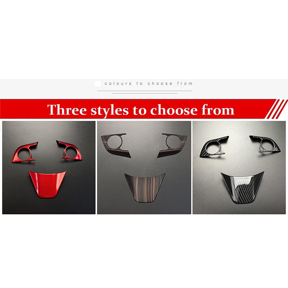 Premium Steering Wheel Trim Cover for 2018-2024 Toyota Camry LE SE XLE XSE - Red Interior Accessory with Button Decoration | Enhances Driving Comfort & Style