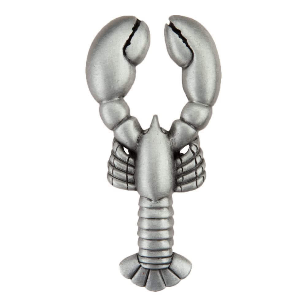 Acorn Artisan Cabinet Knob - Antique Pewter Drawer Pull Handle for Dresser, Kitchen Cabinets & Furniture Hardware (Lobster Design) - Perfect for Home Renovation & DIY Projects