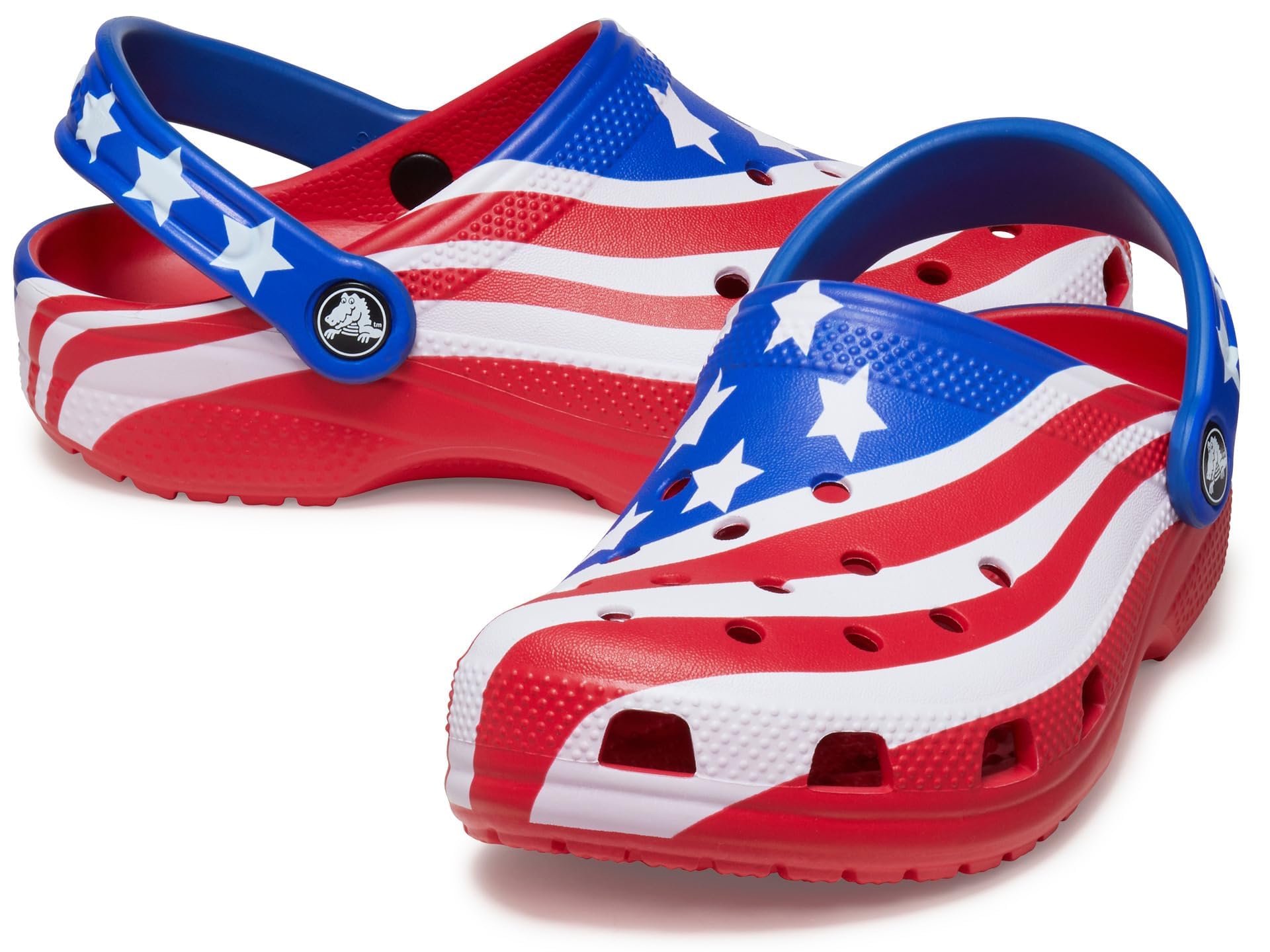 Crocs Unisex Kids Classic American Flag Clogs - Comfortable Slip-On Water Shoes for Toddler, Little Kid & Big Kid - Perfect for Beach, Pool, and Outdoor Play