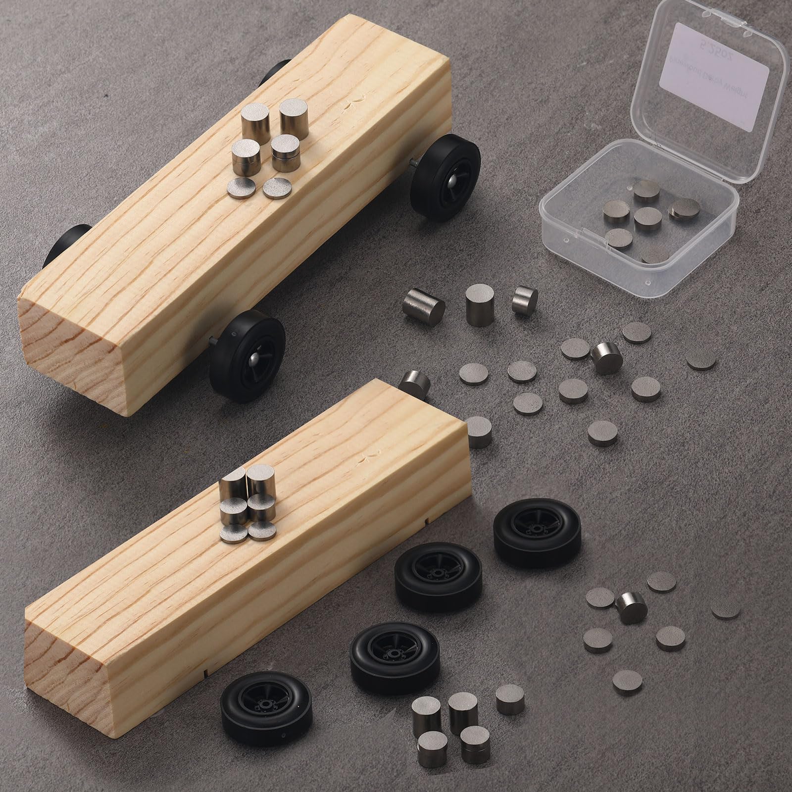 Gisafai 31-Piece 5.25 oz Tungsten Pinewood Derby Car Weights Set - 4 Sizes Cylindrical Weights for Precise Balancing | Perfect for Pinewood Derby Racing & Boy Scouts Car Competitions