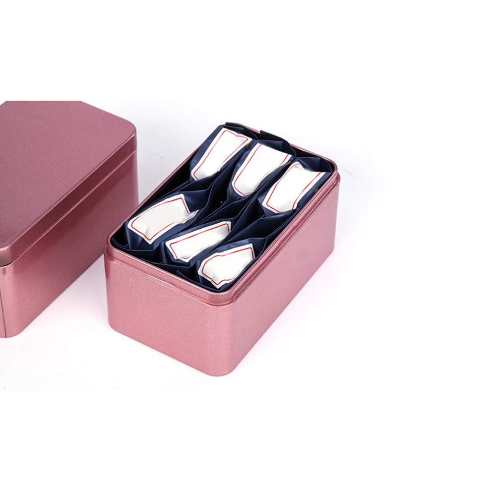 NUOBESTY Airtight Rectangular Metal Tin Box with Lid - Portable Storage Container for Tea, Candy, Cookies & Spices - Perfect for Kitchen, Pantry, Travel & Gift Packaging (Red)