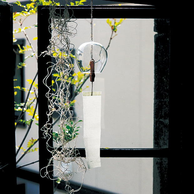 Authentic Kyoto Japanese Glass Wind Chime (Furin) - Handmade in Japan, Elegant Outdoor & Indoor Decor for Garden, Patio, Porch, and Home