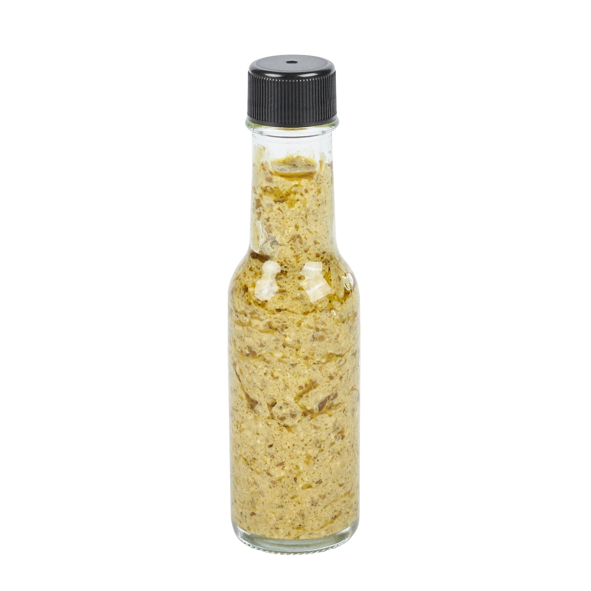 **Vetri 3 oz Clear Glass Woozy Bottles (10-Pack) with Black Caps – Dishwasher Safe & Durable Empty Sauce Bottles for Hot Sauce, BBQ, Salad Dressing, Oil, Tinctures – Perfect for Restaurants, Catering & Home Kitchens**