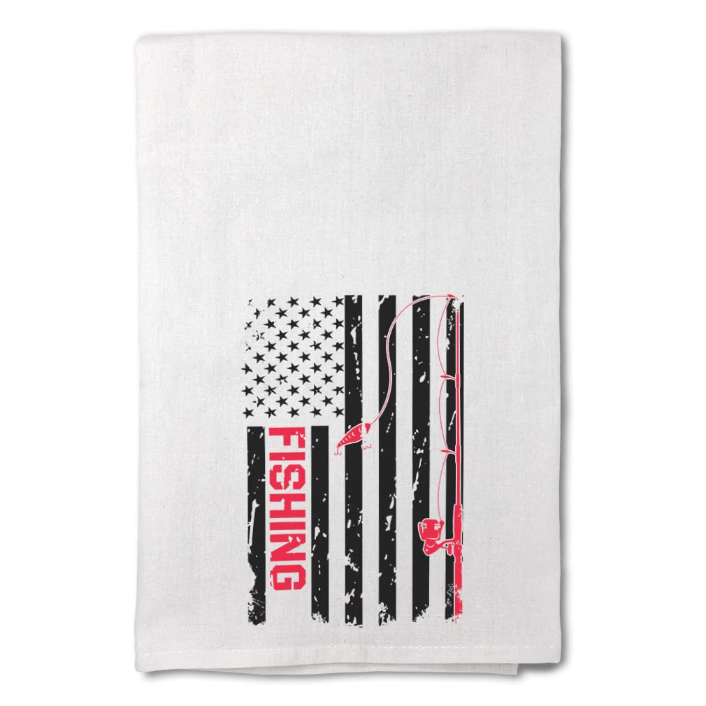 Stylish Printed Kitchen Towels - USA Flag & Fishing Design - Perfect for Mother's Day Decor, Cooking, and Dish Cleaning