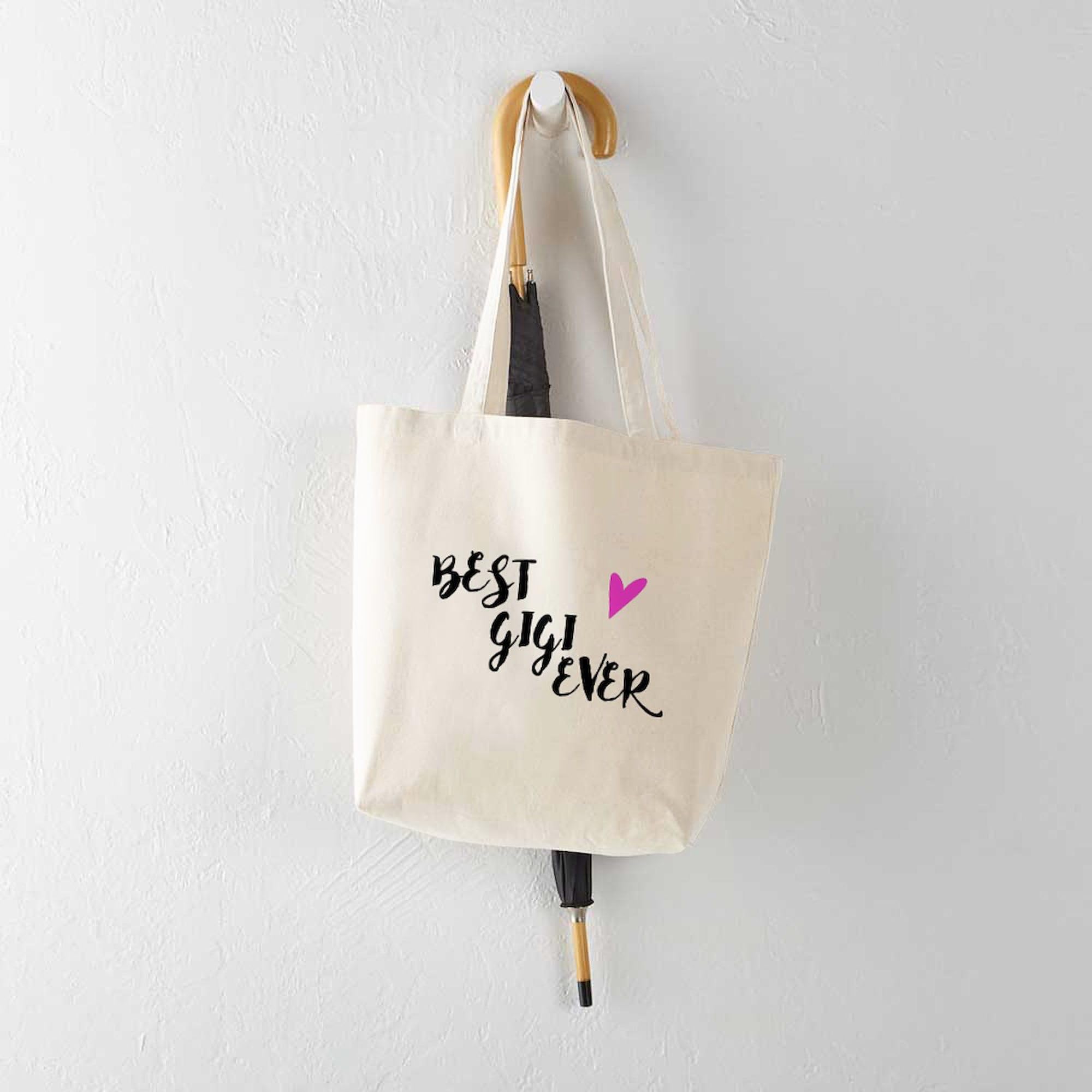 Best Gigi Ever Tote Bag - Natural Canvas Reusable Shopping Bag for Women | Eco-Friendly Grocery Tote for Work, Beach & Daily Use