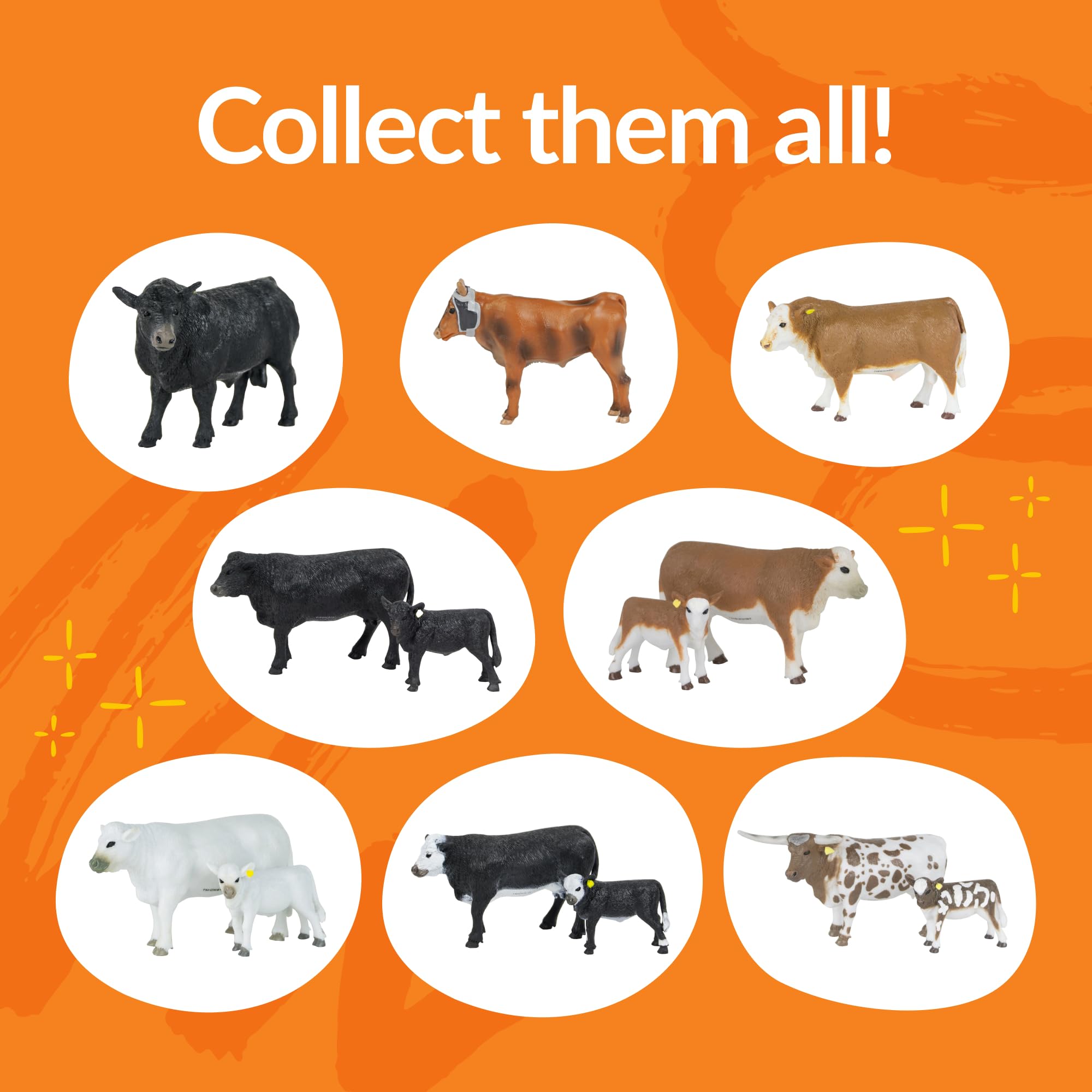 Big Country Toys Charolais Cow & Calf - 1:20 Scale Farm Animal Figures - Hand-Painted Collectible Farm Toys for Kids & Adults - Perfect for Farm Dioramas, Educational Play & Toy Collections