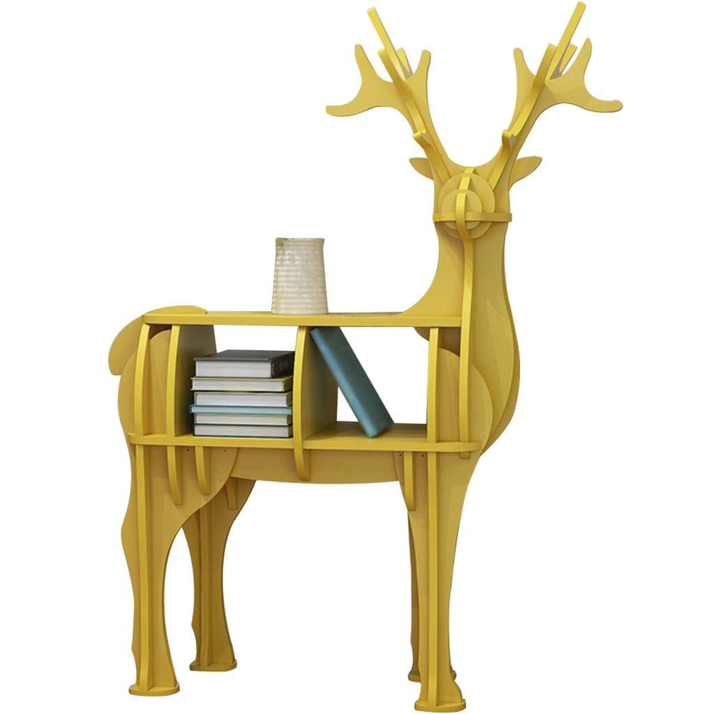 Modern Deer-Shaped Book Shelf Stand Organizer - Geometric Animal Magazine Rack for Study & Clubhouse - Easy Install Bookcase for Home Office Decor & Kids Room Storage