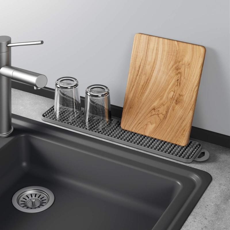 Gravity Slim 2-in-1 Reversible Drying Mat for Dishes | Quick-Dry Kitchen Countertop Mat | Non-Slip Silicone Drying Rack for Plates, Cups & Utensils - Perfect for Kitchen Counter, Sink & Dish Rack Organization