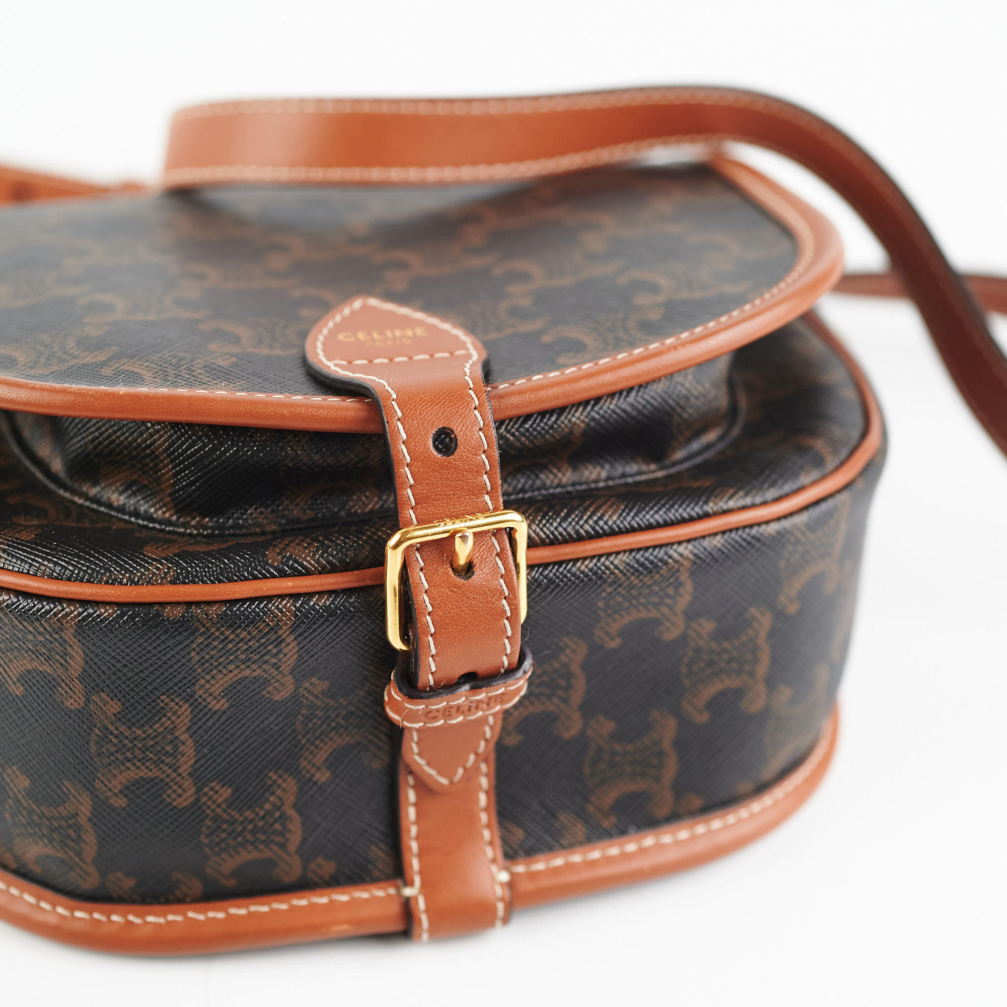 Celine Medium Folco Triomphe Crossbody Bag - Luxury Leather Shoulder Bag for Women | Perfect for Work, Travel & Evening Events