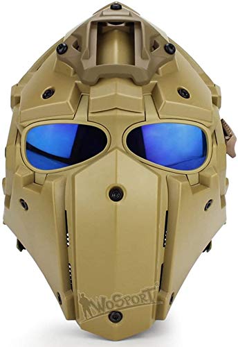 GOBL Terminator Airsoft Full Protective Helmet with Mask & Goggles - Tactical Military Gear for Role-Playing, Hunting, Paintball Shooting & Movie Props | Perfect for Airsoft Battles, Outdoor Adventures & Cosplay