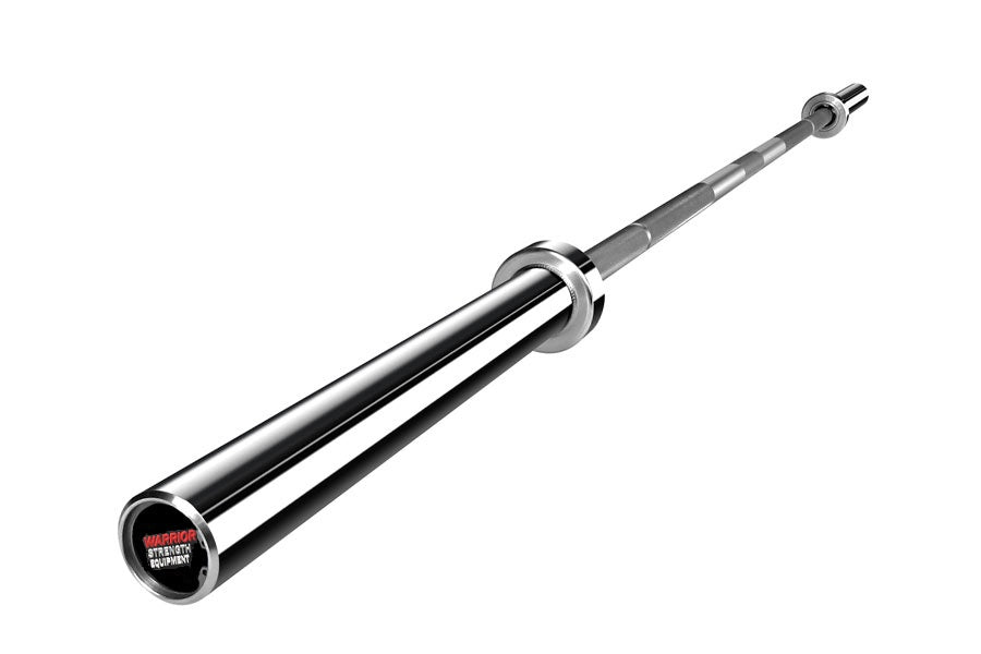 Warrior Chrome Powerlifting Bar - Olympic Weightlifting Bar for Power Training & Strength Workouts - Perfect for Home Gyms & CrossFit