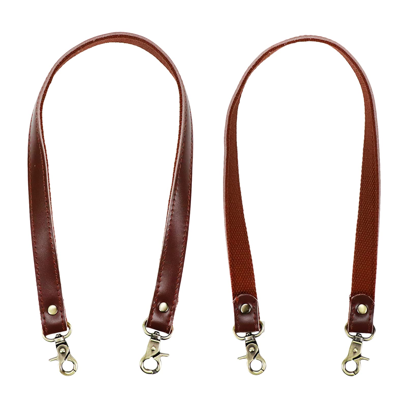 22.83-Inch Brown Leather Handbag with Adjustable Shoulder Strap - 2 Piece Set for Women, Work, Travel & Everyday Use