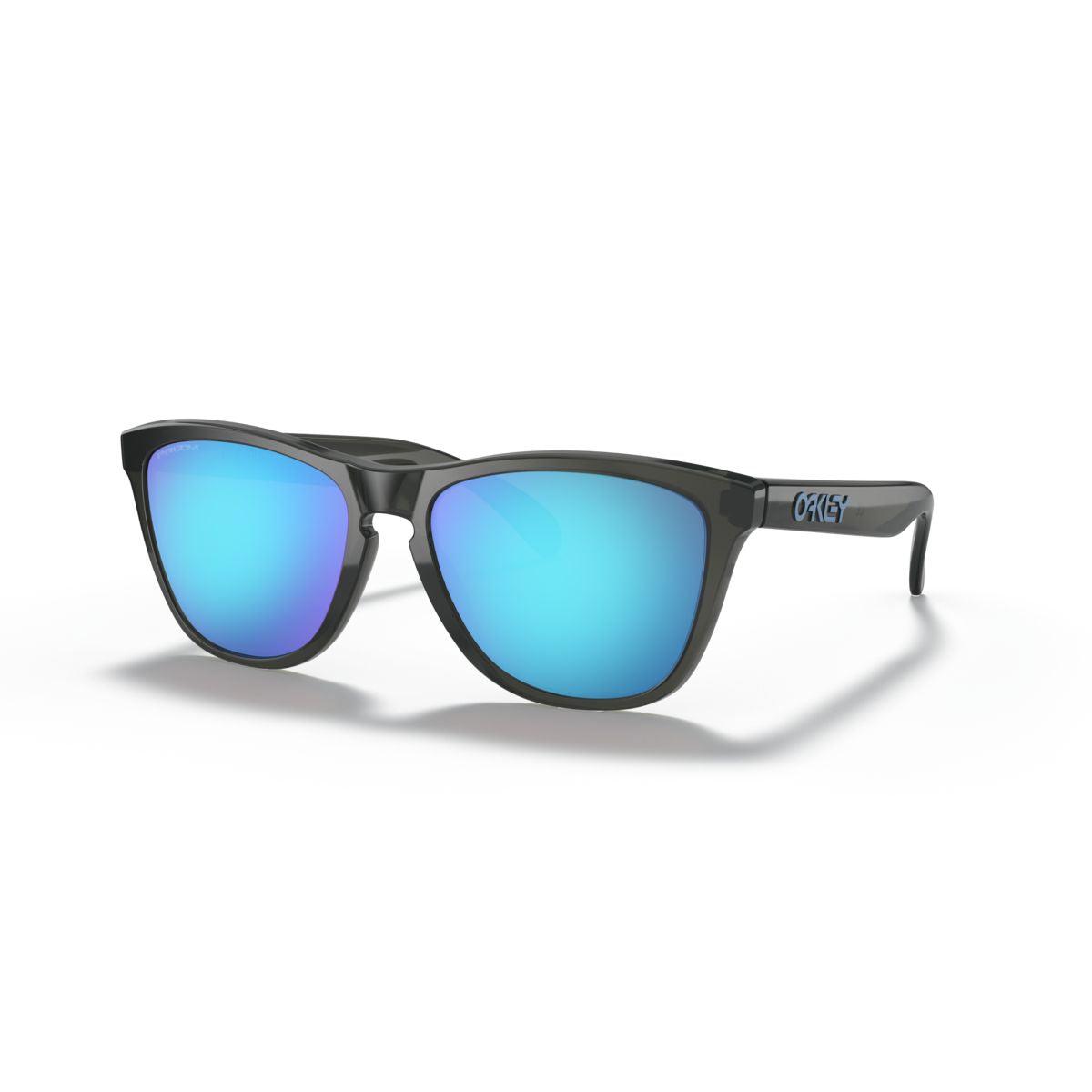 Oakley Frogskins Sunglasses - Low Bridge Fit, Grey Smoke Frame with Prizm Sapphire Lenses (Model 0OO9245-924574) | UV Protection for Running, Cycling & Outdoor Sports