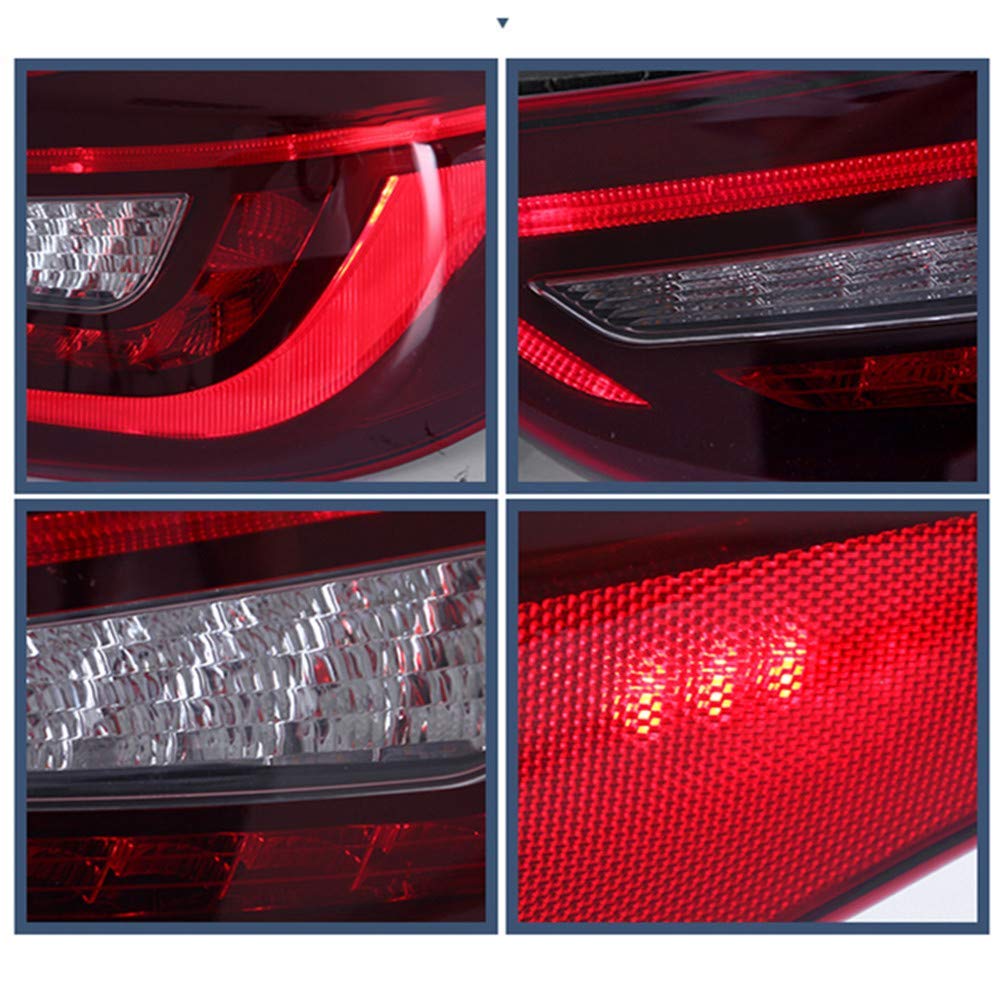 VLAND LED Tail Lights for Hyundai Elantra Sedan 2012-2016 & Coupe 2013-2014 - Amber Sequential Turn Signal, Red & Clear Rear Lamp Assembly (Pair) - Perfect for Night Driving and Enhanced Safety