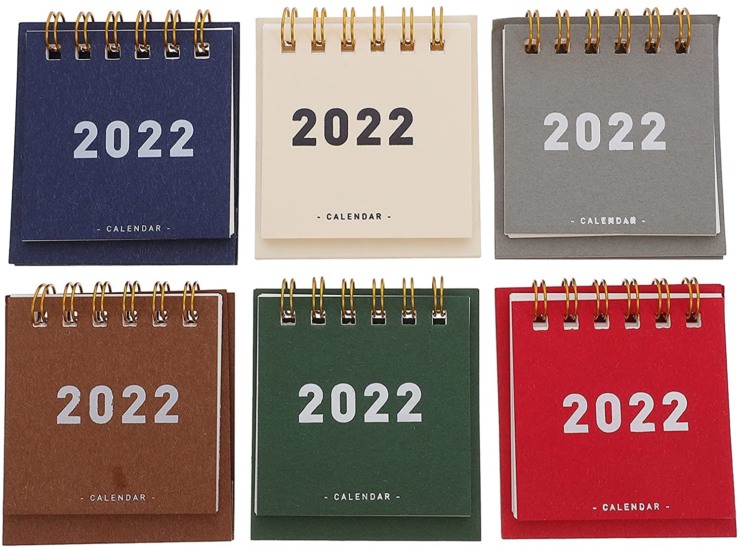 2022 Mini Desk Calendar Set - 6pcs Durable Flip Standing Table Calendars with Memo Pad | Perfect for Home Office Decor, School Supplies & Gift Giving