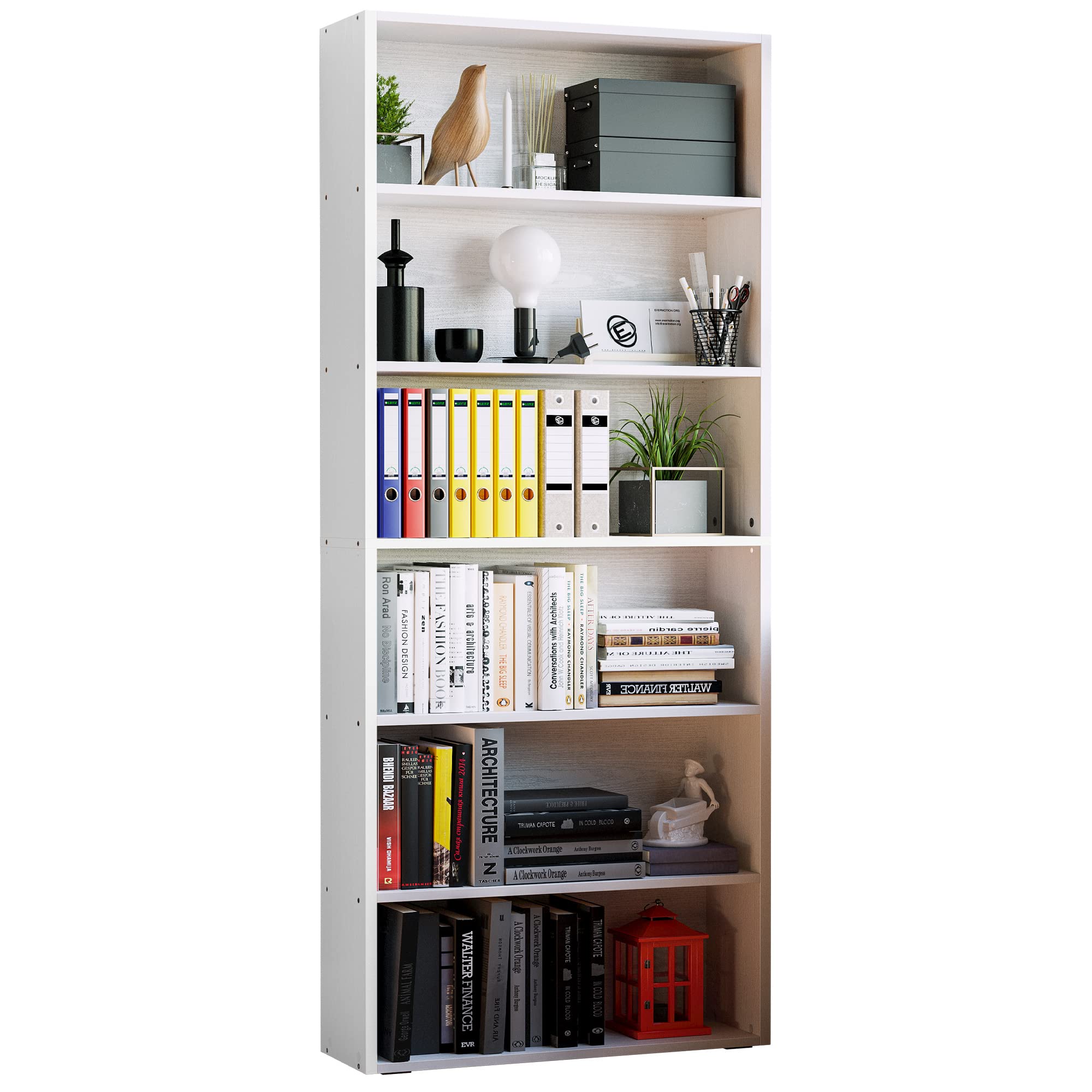 IRONCK 6-Tier Floor Standing Bookshelf - 70 Inch Tall Bookcase for Home Office, Living Room & Bedroom | Modern Display Storage Shelf for Books, Decor & Organizing