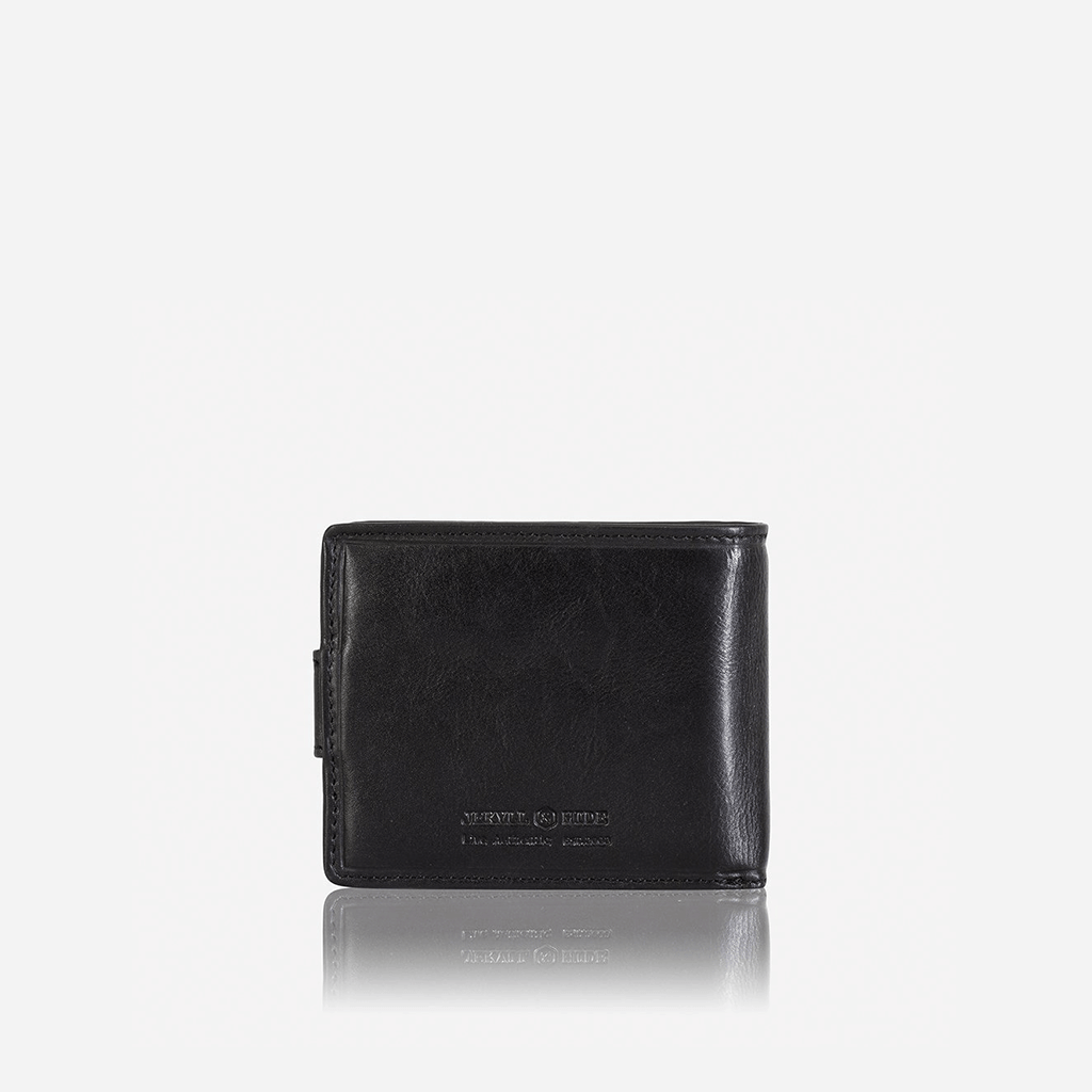 Jekyll & Hide Oxford Billfold Wallet with Coin Pocket & ID Window - Slim RFID Blocking Leather Wallet for Men - Perfect for Everyday Carry, Travel & Business (Black)