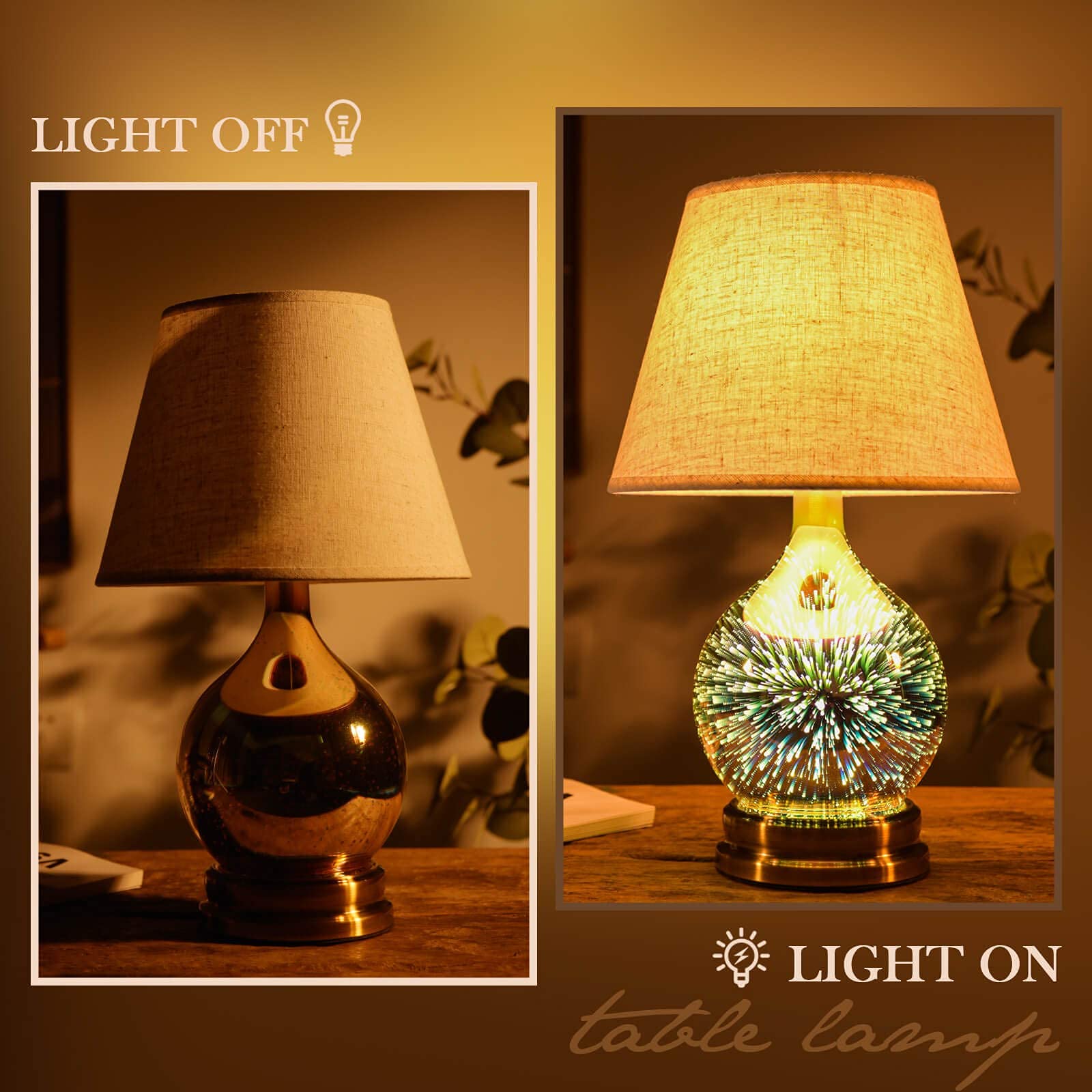 Porseme Table Lamp with Aladdin Style and Vase Set - Includes LED Bulbs - Perfect for Bedroom, Living Room & Office Decor