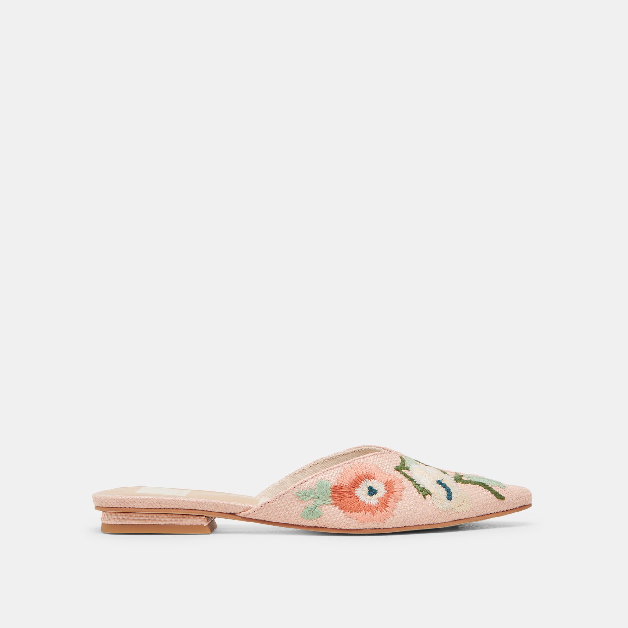 ELM FLATS PINK FLORAL RAFFIA Women's Summer Sandals - Comfortable Beach Shoes for Vacation, Wedding, and Outdoor Activities