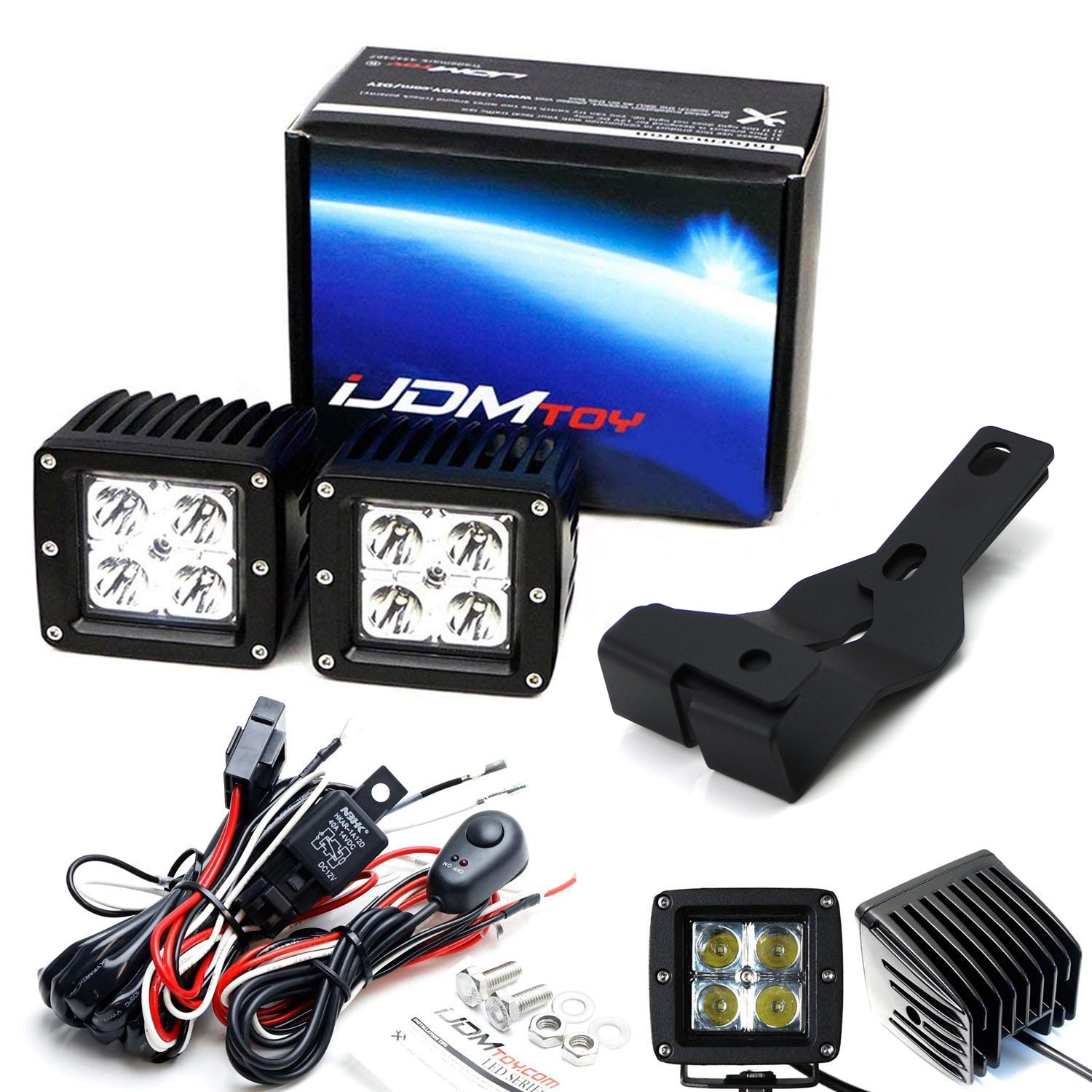 40W CREE LED Pod Light Kit with A-Pillar Brackets & Wiring Harness - Compatible with 2005-2015 Toyota Tacoma - Off-Road Lighting for Trucks, ATVs & Night Driving