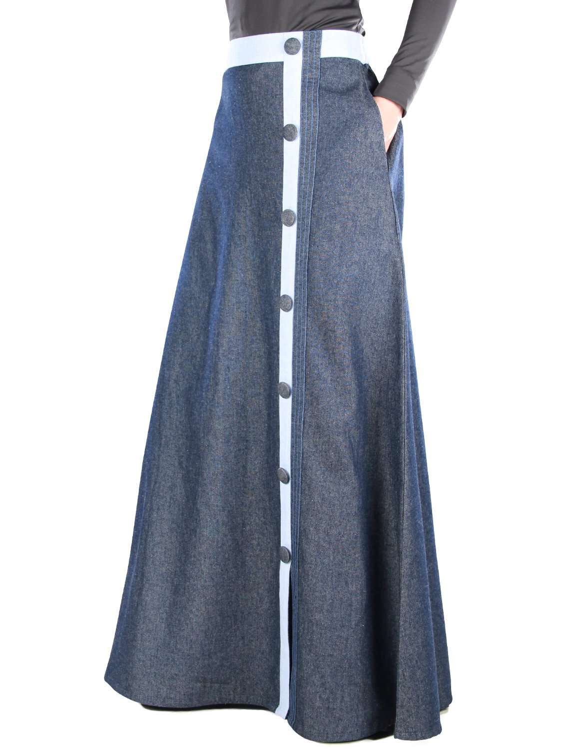 Zynah Women's Blue Denim Skirt - High Waisted A-Line Denim Mini Skirt for Casual Wear, Date Night & Summer Outfits