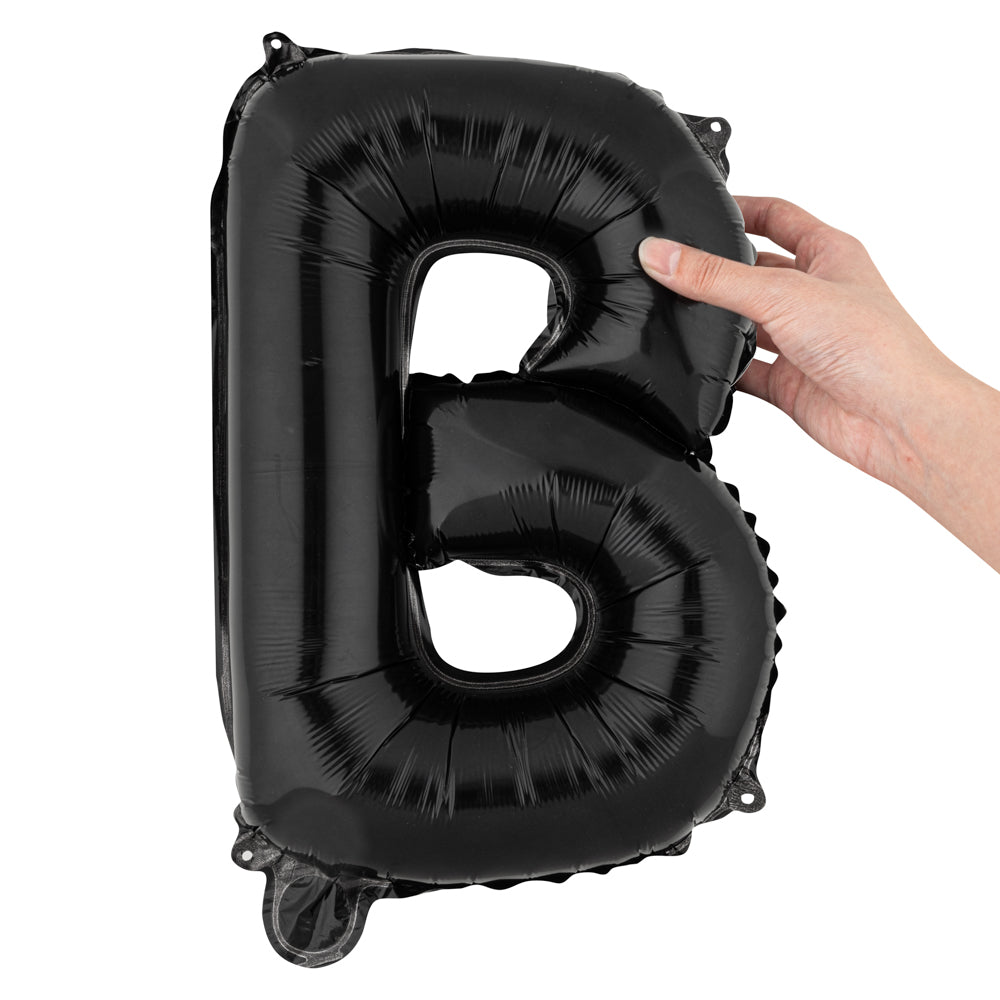 Balloonify Black Mylar Letter B Balloon - 16 Inch Large Foil Alphabet Balloon for Birthday Party Decorations, Baby Showers & Graduation Celebrations (1 Count)