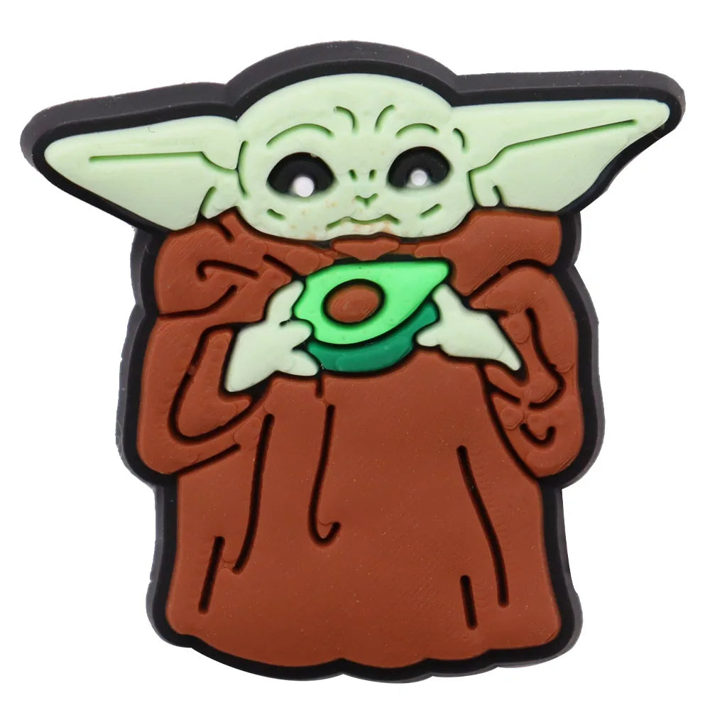 22Pcs Baby Yoda Shoe Charms - Cute Green Alien PVC Sandal Accessories for Boys & Girls - Perfect for Garden Parties, Cosplay & Gifts